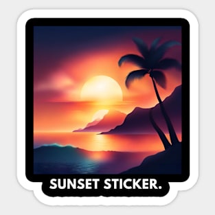 sunset beach Sticker